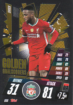 Divock Origi Liverpool 2020/21 Topps Match Attax CL Golden Goal Scorers #GG06